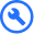Wrench in a circle icon